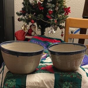 Ceramic Blue and brownish-beige Bowls